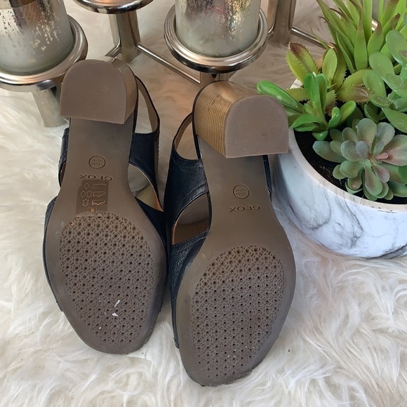 Geox Respira Women’s Audalies Black Open Toe Block Heel Sandals Size 36.5 EU - Picture 7 of 15